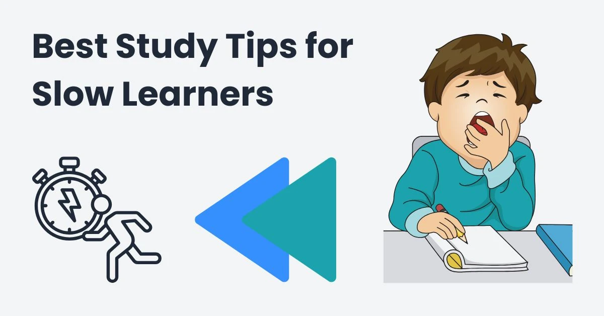 Boy looking sleepy while studying study tips for slow learners